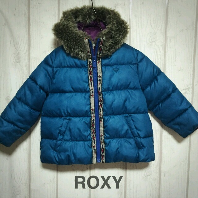 Roxy(ロキシー)のROXYダウンコート　ファーフード110 キッズ/ベビー/マタニティのキッズ服女の子用(90cm~)(コート)の商品写真