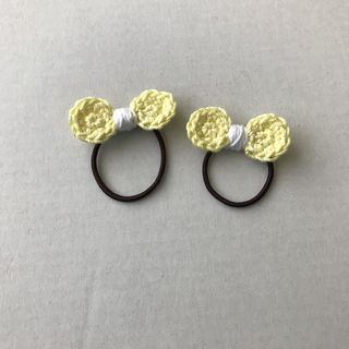 ベビー キッズ リボンゴム 丸 イエロー(ファッション雑貨)