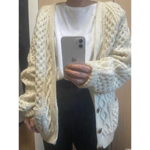【used】アランニット カーディガン ロング 1