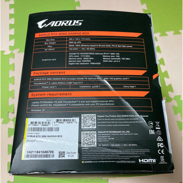 GIGABYTE 外付けグラフィックカード RTX3080 スマホ/家電/カメラのPC/タブレット(PCパーツ)の商品写真