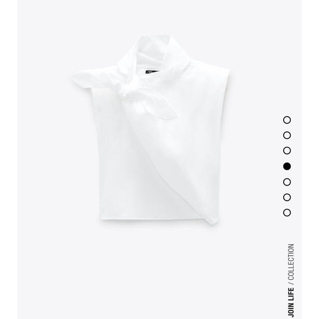 ZARA(ザラ)のタイリボン付きクロップド丈トップス レディースのトップス(Tシャツ(半袖/袖なし))の商品写真