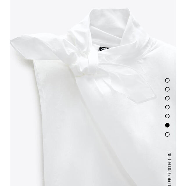 ZARA(ザラ)のタイリボン付きクロップド丈トップス レディースのトップス(Tシャツ(半袖/袖なし))の商品写真