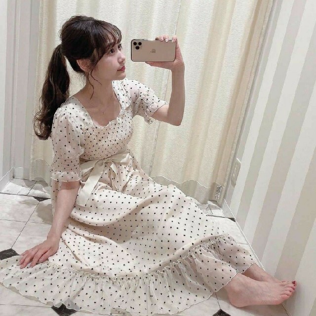 evelyn エブリン ハート ドット ワンピース F