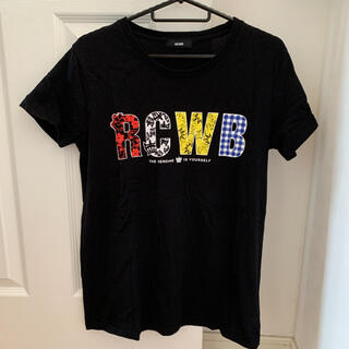 ロデオクラウンズ(RODEO CROWNS)のロデオクラウンズ　レディース　メンズ　Tシャツ　ロゴ付き　ブラック　黒　美品(Tシャツ(半袖/袖なし))