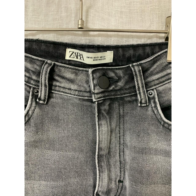 Zara スキニーデニム EU40ダメージリペア加工 グレー