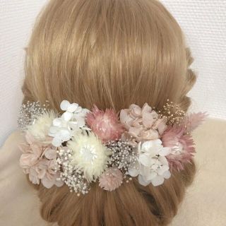 髪飾り　ドライフラワー　ヘッドドレス　ヘッドパーツ(ヘッドドレス/ドレス)