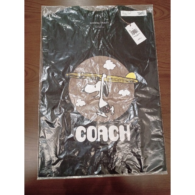 COACH×PEANUTS スヌーピー シグネチャー Tシャツ ブラック Ｍ Tシャツ/カットソー(半袖/袖なし)