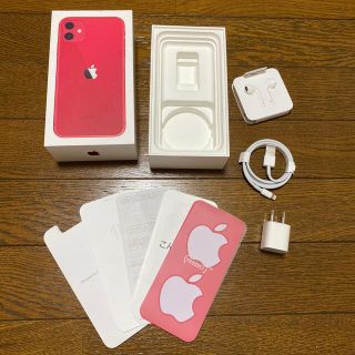 アップル(Apple)のiPhone11レッド　空箱＋純正充電器、ケーブル、イヤホン(バッテリー/充電器)