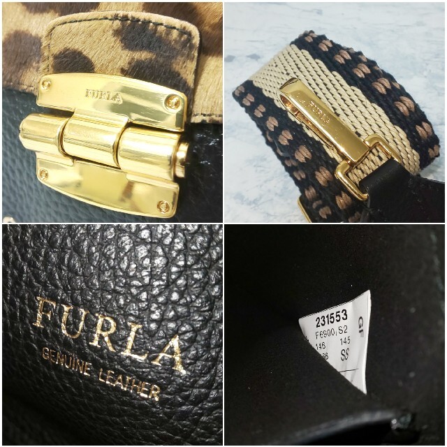 【美品/日本未発売】FURLA ミニ 3wayバッグ ハラコ×レザー レオパード