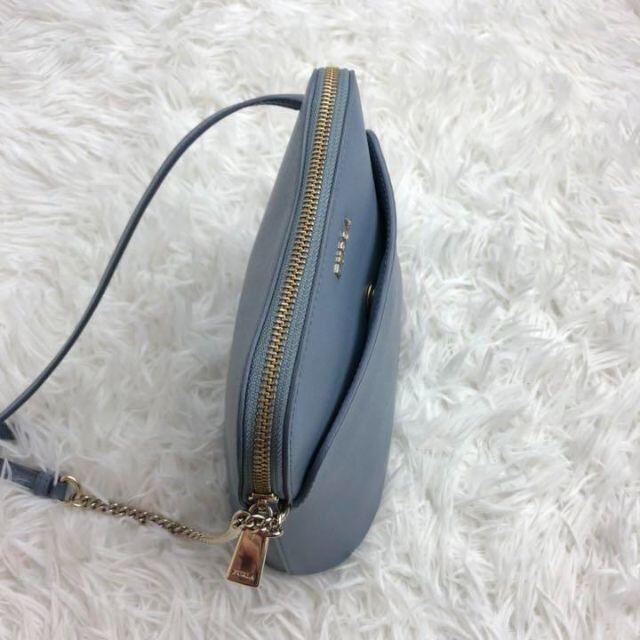 Furla(フルラ)の美品✨FURLA ショルダーバッグ ポシェット ロゴ レザー アイスブルー レディースのバッグ(ショルダーバッグ)の商品写真