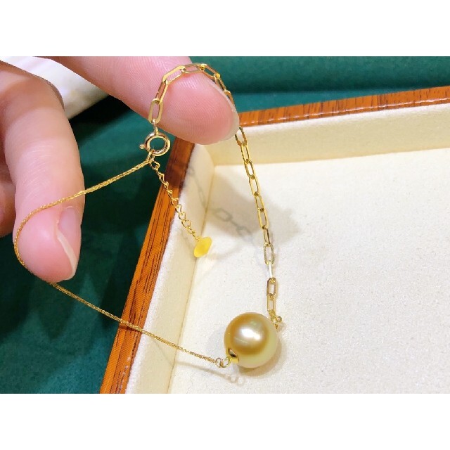 高級】天然南洋真珠 一粒ブレスレットk18 アクセサリー アクセサリー