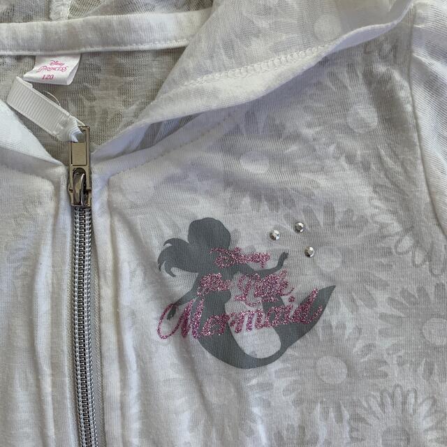 Disney(ディズニー)の(中古)春夏パーカー　リトルマーメイド　120cm キッズ/ベビー/マタニティのキッズ服女の子用(90cm~)(ジャケット/上着)の商品写真
