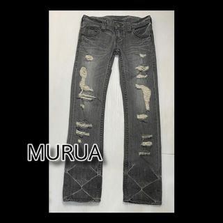 ムルーア(MURUA)のSALE ! MURUA ダメージ　デニム　ブラック(デニム/ジーンズ)