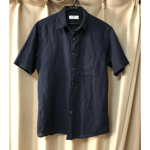 UNIQLO(ユニクロ)のユニクロ リネン混シャツ sizeM ネイビー メンズのトップス(シャツ)の商品写真