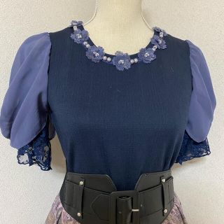 アクシーズファム(axes femme)のタイムサービス★新品　axes リボン袖JQプルオーバー(カットソー(半袖/袖なし))