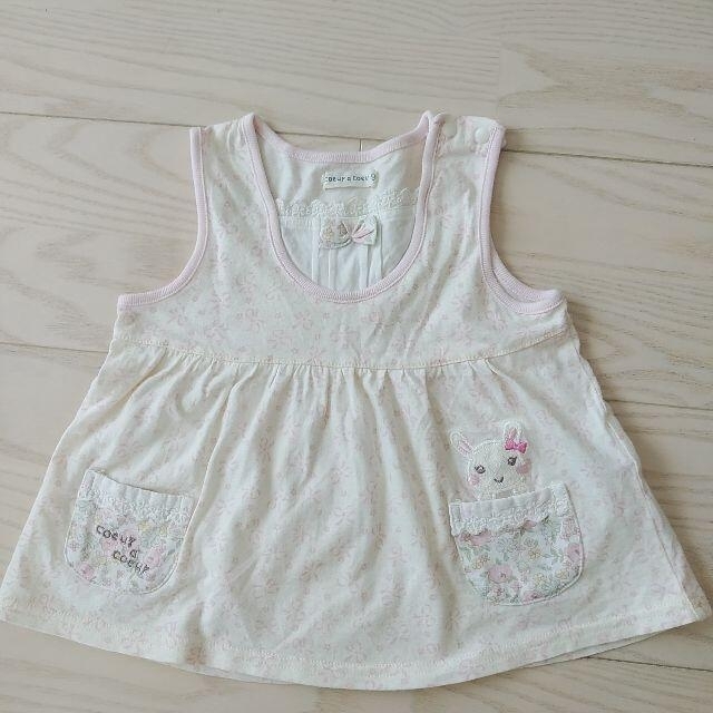 coeur a coeur(クーラクール)の★クーラクール リボンプリント トップス 90cm キッズ/ベビー/マタニティのキッズ服女の子用(90cm~)(Tシャツ/カットソー)の商品写真