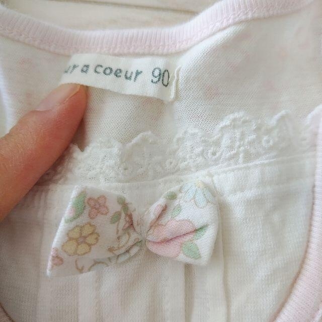 coeur a coeur(クーラクール)の★クーラクール リボンプリント トップス 90cm キッズ/ベビー/マタニティのキッズ服女の子用(90cm~)(Tシャツ/カットソー)の商品写真