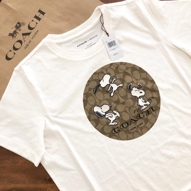 【COACH X PEANUTS☆新作】新品！スヌーピー！tシャツ！ホワイト！