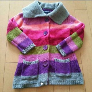 ベビーギャップ(babyGAP)の美品 BabyGAP 95 ニットカーディガン ニット カラフル ボーダー(カーディガン)