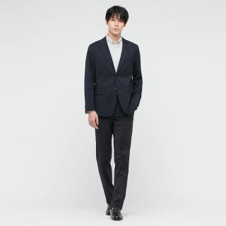 ユニクロ(UNIQLO)のUNIQLO 感動ジャケット　ウールライク　NAVY  サイズM 試着のみ(テーラードジャケット)