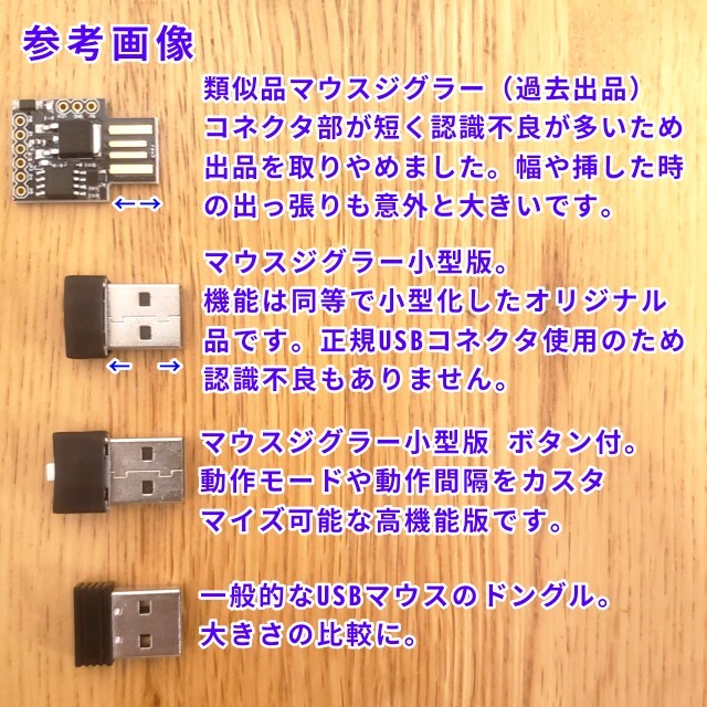 テレワークに！スクリーンセーバー防止USB ボタン付きマウスジグラー スマホ/家電/カメラのPC/タブレット(PC周辺機器)の商品写真