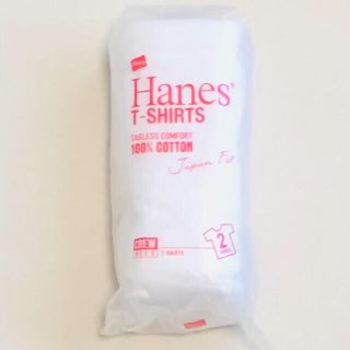 ヘインズ(Hanes)のHanesヘインズクールネックTシャツ ジャパンフィット 2枚入り 白Mサイズ (Tシャツ/カットソー(半袖/袖なし))