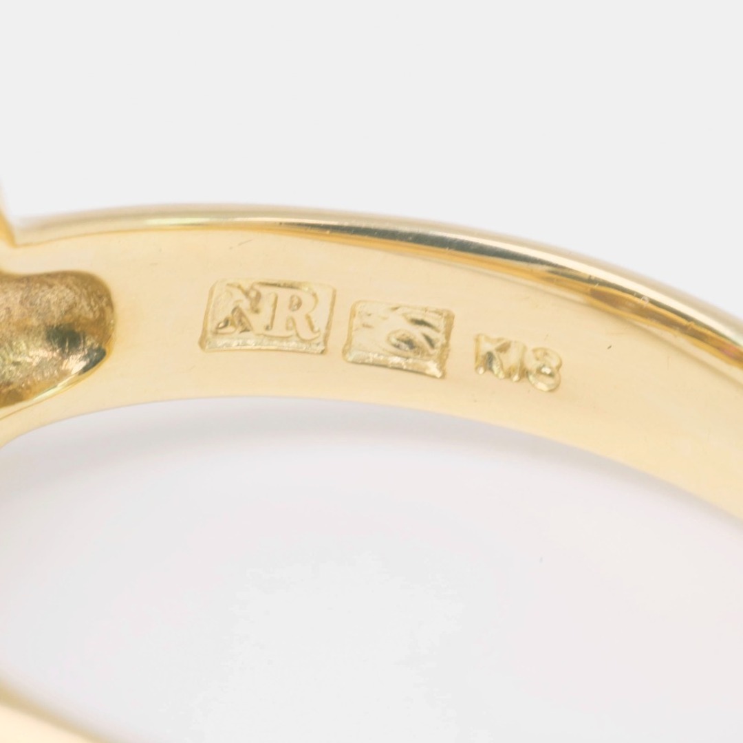 リボンモチーフ K18イエローゴールド×ルビー×ダイヤモンド 12号 レッド レディース リング・指輪 レディースのアクセサリー(リング(指輪))の商品写真