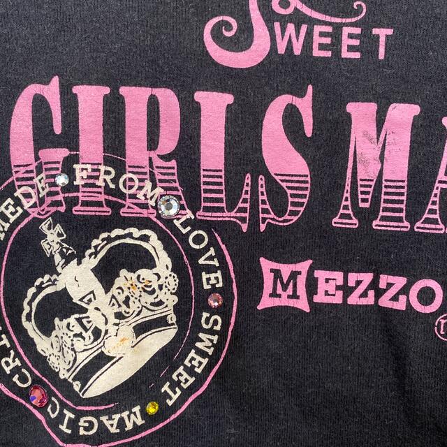 mezzo piano(メゾピアノ)のmezzo piano crystal  黒　ロンT  150  キッズ/ベビー/マタニティのキッズ服女の子用(90cm~)(Tシャツ/カットソー)の商品写真