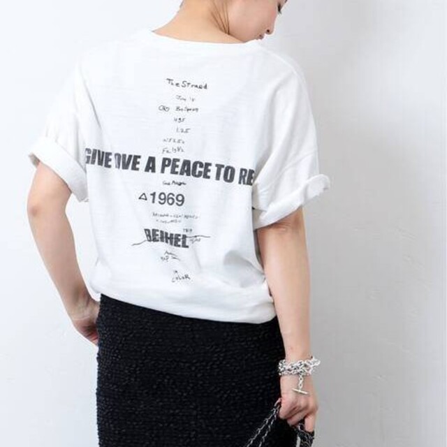 ドゥーズィエムクラスLOVE A PEACE バッグプリントTシャツTシャツ(半袖/袖なし)