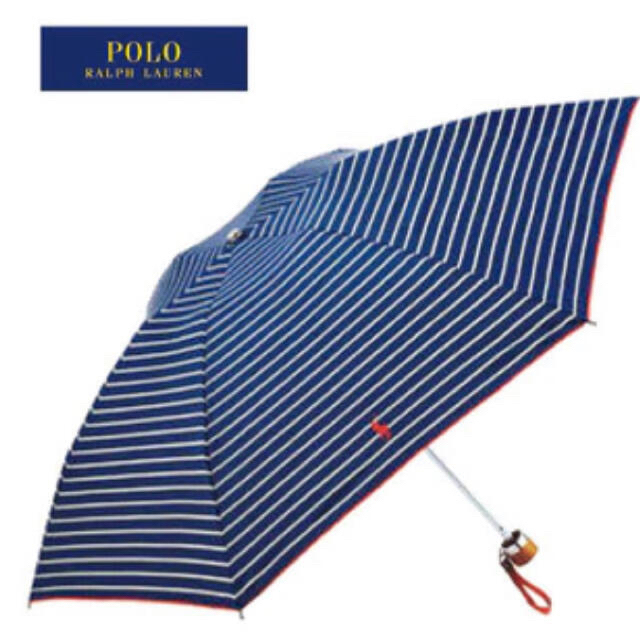 POLO RALPH LAUREN(ポロラルフローレン)の新品★ポロ ラルフローレン★ストライプ晴雨兼用折りたたみ傘/日傘/雨傘★ネイビー レディースのファッション小物(傘)の商品写真