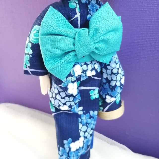 【夢人屋呉服店】ブライス　着物　浴衣　紫陽花柄浴衣セット(濃紺)