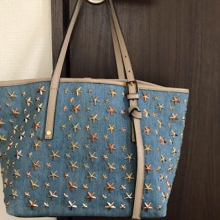 ジミーチュウ(JIMMY CHOO)のジミーチュウサシャSデニム極美品早い者勝ち(トートバッグ)