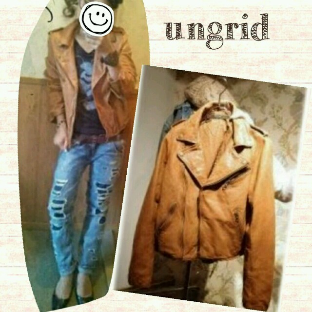 Ungrid(アングリッド)の◎トウコ様専用◎ ungrid ヴィンテージレザーライダース レディースのジャケット/アウター(ライダースジャケット)の商品写真