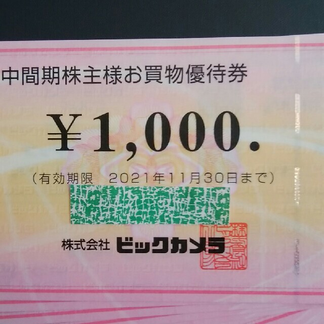 1068円/枚 追跡あり 10枚 ビックカメラ 株主優待券 1