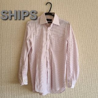 シップス(SHIPS)のSHIPSピンストライプシャツsize38 パープル(シャツ)