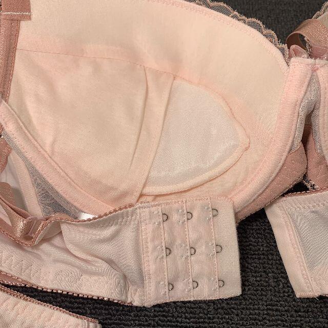 Ｅ８５ ＬＬ 【即日発送】 豪華 刺繍 花柄 ピンク ブラウン 下着 セット レディースの下着/アンダーウェア(ブラ&ショーツセット)の商品写真