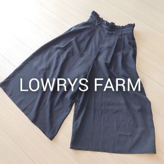 ローリーズファーム(LOWRYS FARM)のLOWRYSFARM ワイドパンツ ジョーゼット 黒(クロップドパンツ)