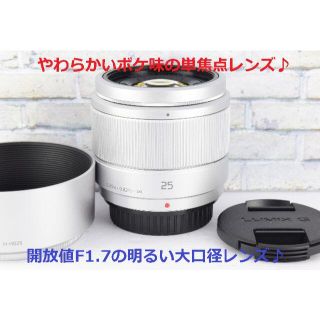 パナソニック(Panasonic)の★やわらかいボケ味★単焦点レンズ★パナソニックLUMIX G 25mm F1.7(レンズ(単焦点))