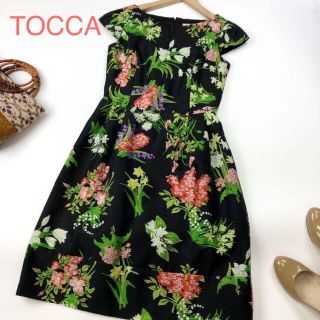 トッカ(TOCCA)のTOCCA トッカ オンワード樫山 花柄 フレンチスリーブワンピース 2447(ロングワンピース/マキシワンピース)