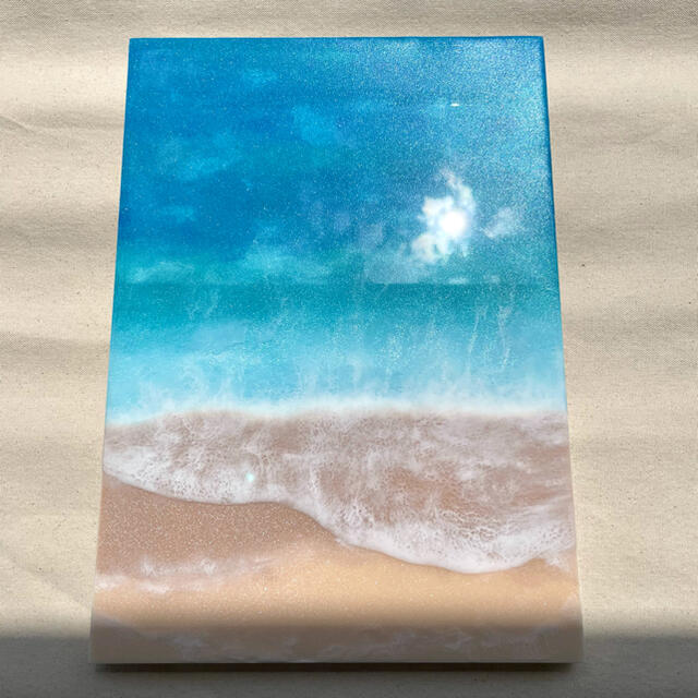 レジンアート】特大パネル /70cm×35cm/海アート/ナチュラルサンド