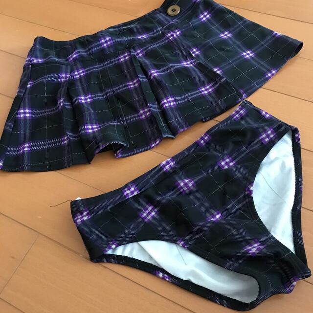 女の子　150 水着　黒✖️紫 キッズ/ベビー/マタニティのキッズ服女の子用(90cm~)(水着)の商品写真