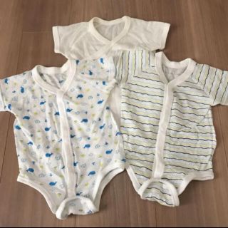 ロンパース　メッシュ　男の子　夏　肌着　2枚　ベビー　セット　まとめ売り(ロンパース)