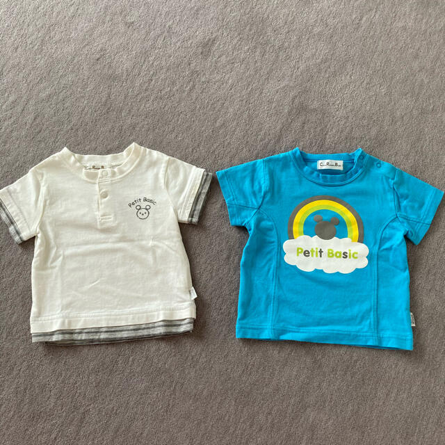 Petit Basic半袖Tシャツ 美品2枚セット キッズ/ベビー/マタニティのベビー服(~85cm)(Ｔシャツ)の商品写真