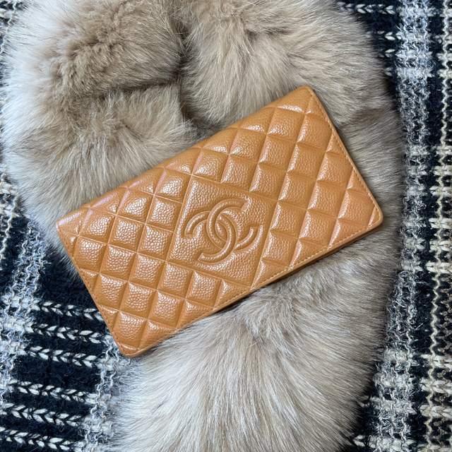 超美品★レア★CHANEL CCダイヤモンドステッチ　マトラッセ☆ 長財布