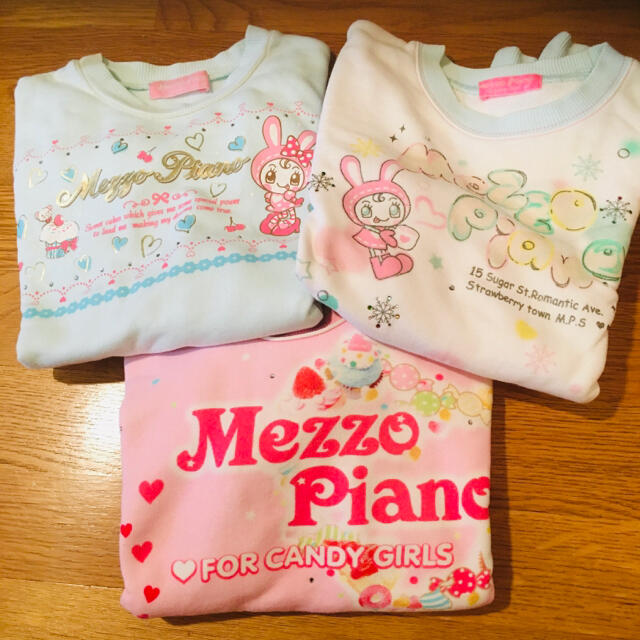 mezzo piano(メゾピアノ)のmezzo piano トレーナー3点セット　M(150) キッズ/ベビー/マタニティのキッズ服女の子用(90cm~)(Tシャツ/カットソー)の商品写真