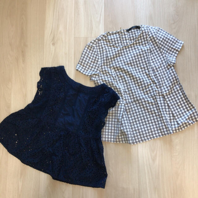 ZARA(ザラ)のZARA ペプラムトップス　2枚セット レディースのトップス(カットソー(半袖/袖なし))の商品写真