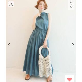 スピックアンドスパン(Spick & Span)のsale!U by spick&span バックリボンノースリーブワンピース(ロングワンピース/マキシワンピース)