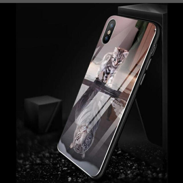 iPhone11 ケース ネコとトラ 強化ガラスケース  スマホ/家電/カメラのスマホアクセサリー(iPhoneケース)の商品写真