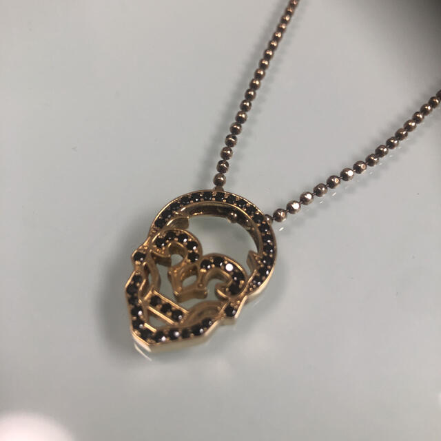 ジャスティンデイビス スカル オニキス ネックレス レア 美品 - ネックレス