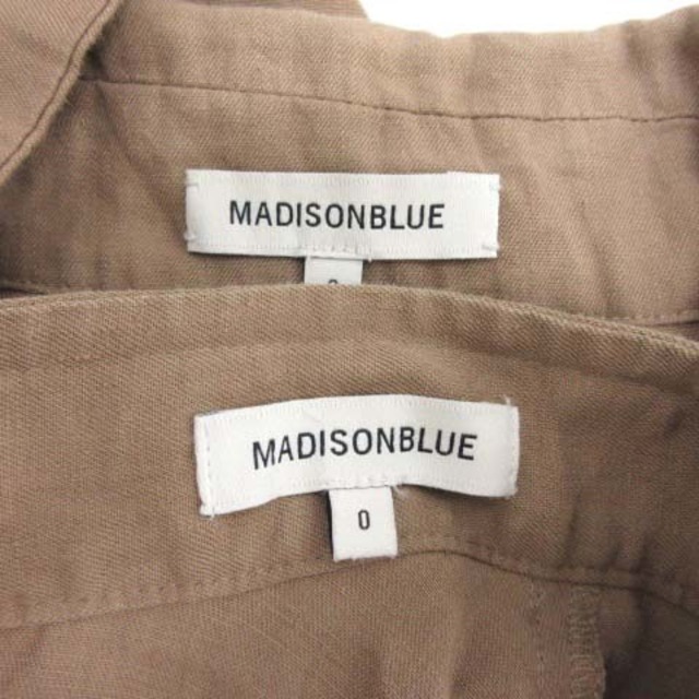 MADISONBLUE(マディソンブルー)のマディソンブルー 00 XS セットアップ 上下 ブラウス スカート リネン 茶 レディースのトップス(その他)の商品写真